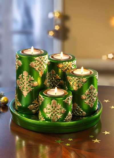 Adventsteelichthalter aus Keramik 