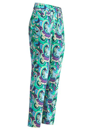 Hose in Kn&ouml;chell&auml;nge mit farbbrillantem Druck 