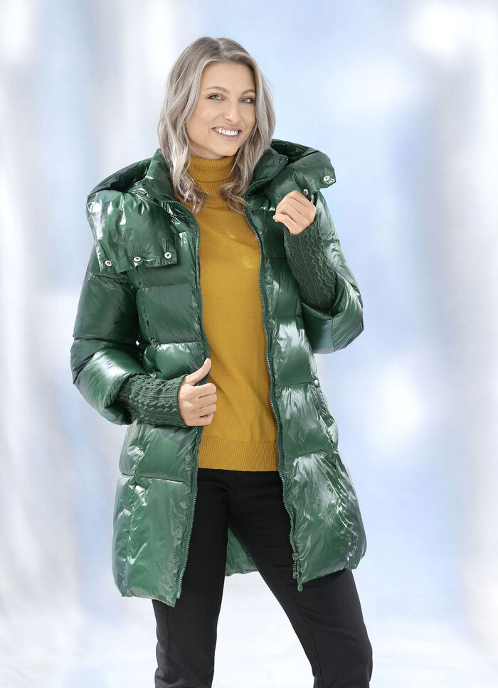 Jacke mit langem Strickbund am Ärmelabschluss 