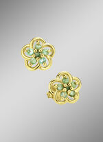 Vergoldete Ohrstecker mit echt Smaragd 