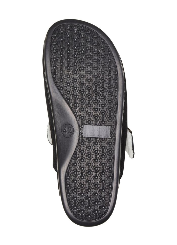 Pantoffel aus weichem Veloursleder SCHWARZ