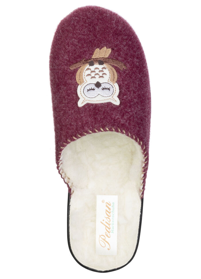 Gefütterte Damen-Hausschuhe, mit Schurwolle BORDEAUX