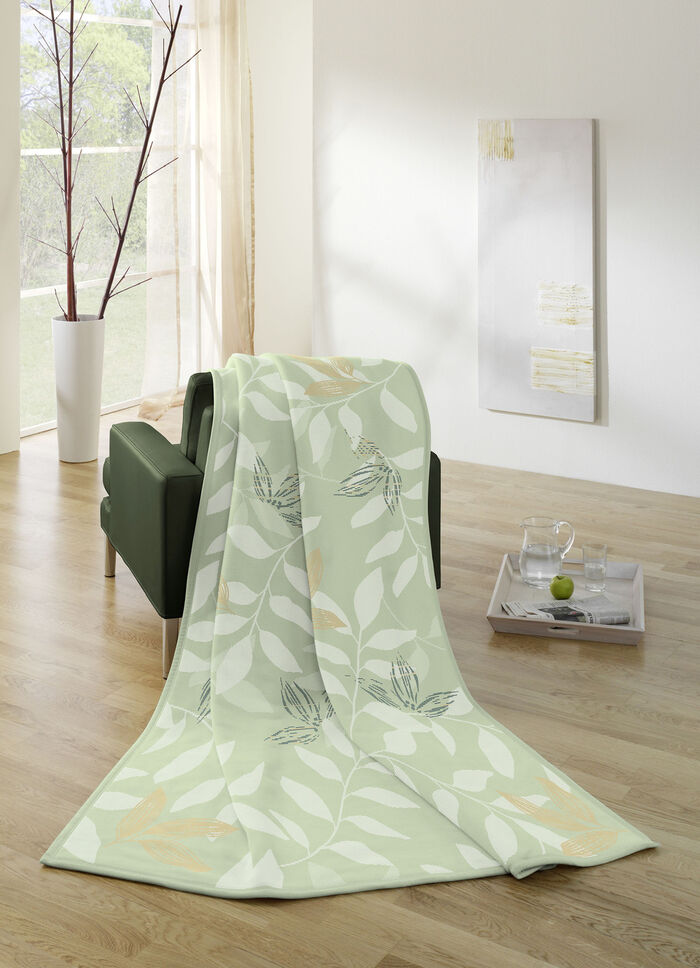 Schlafdecke mit Veloursbandeinfassung GRÜN