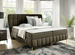 Boxspringbett mit Bonnell-Federkern-Matratzen und Kaltschaumtopper BRAUN