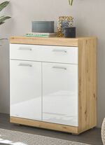 Kommodenserie in Hochglanz-Optik EICHE-WEISS