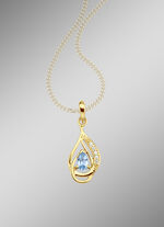 Anhänger mit echtem Blautopas und synth. Zirkonia 