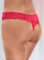 Dreierpack String-Tangas aus elastischer Spitze 