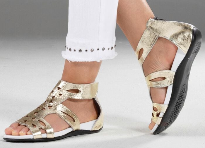 Andrea Conti, modische Damen-Sandalen, aus Leder 