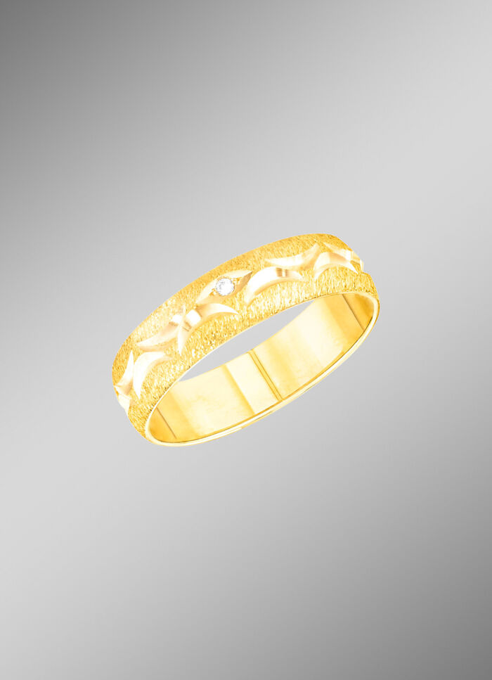 Satinierte und diamantierte Trauringe 