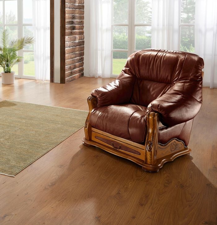 Italienische Polsterm&ouml;bel mit Bezug aus echtem Leder 