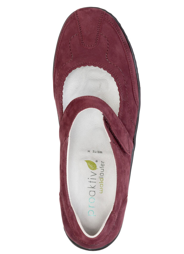 Waldläufer, bequeme Damen-Slipper, Weite H, mit herausnehmbarem Fußbett BORDEAUX