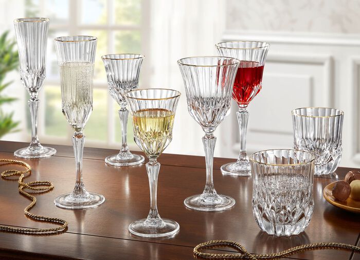 Gl&auml;ser, 2er-Set, mit Goldrand TRANSPARENT-GOLD