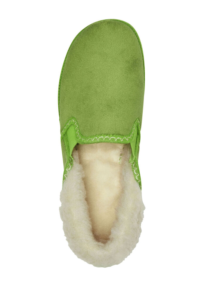 Laurina, warme Damen-Hausschuhe, mit Gummizug GR&Uuml;N