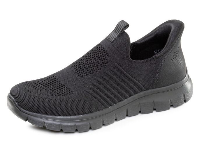 Rieker, leichte Herren-Slipper, mit verstärkter Hinterkappe SCHWARZ