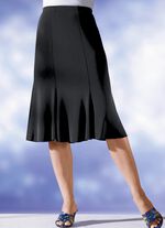 6-Bahnenrock in modischer Godet-Form SCHWARZ