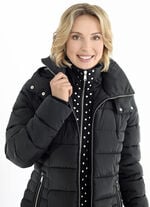 Longjacke mit Riegel an der abnehmbaren Kapuze 