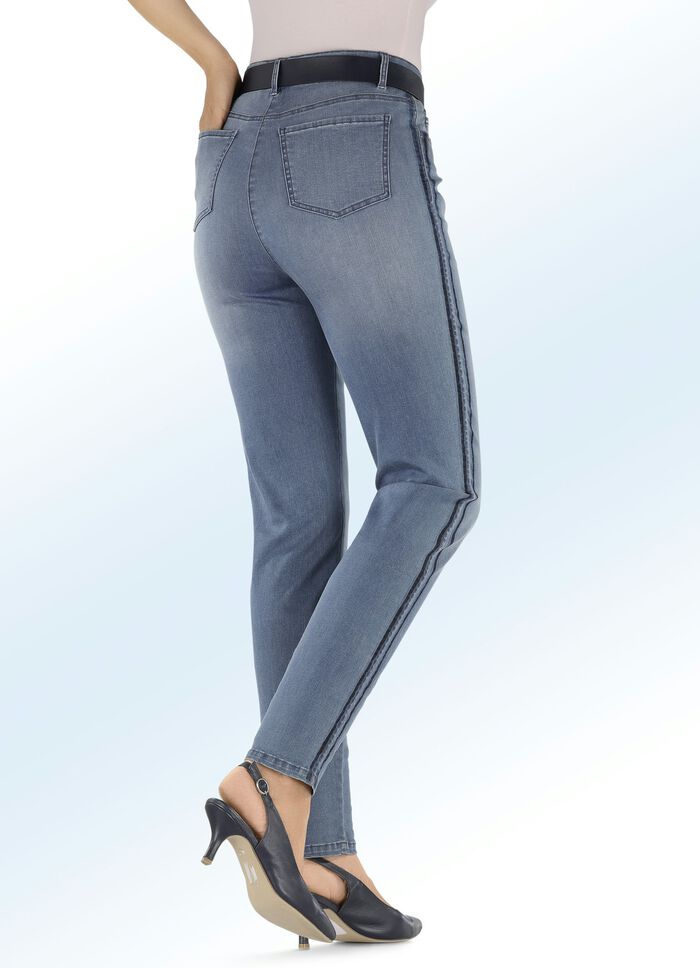Jeans mit angesagtem Galonstreifen JEANSBLAU