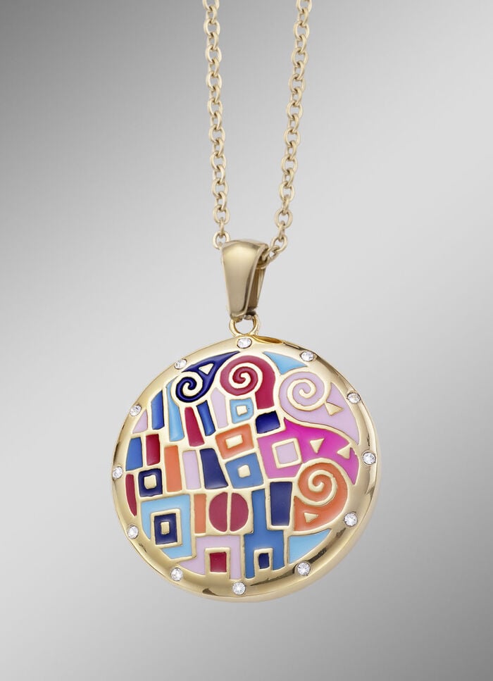 Anhänger mit Mosaikmuster und Ankerkette 