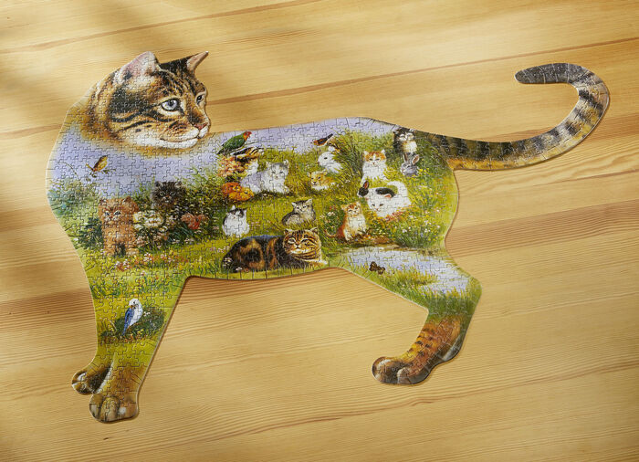 Puzzle mit Katzen-Motiv 