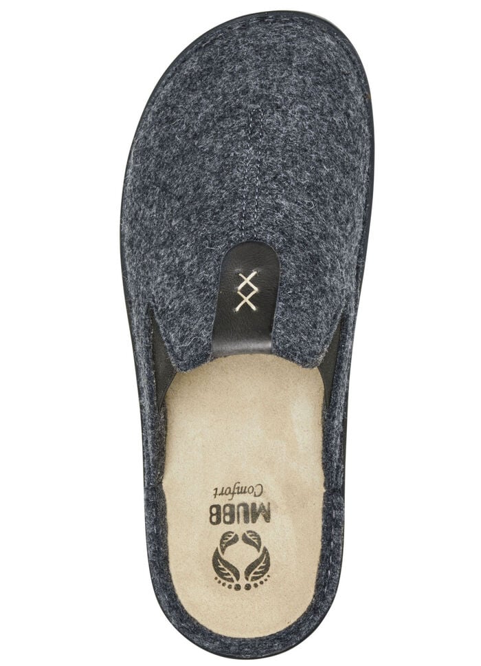 Mubb Pantoffel mit seitlich eingesetzten Gummiz&uuml;gen ANTHRAZIT