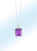 Anh&auml;nger mit echt Amethyst und Ankerkette 