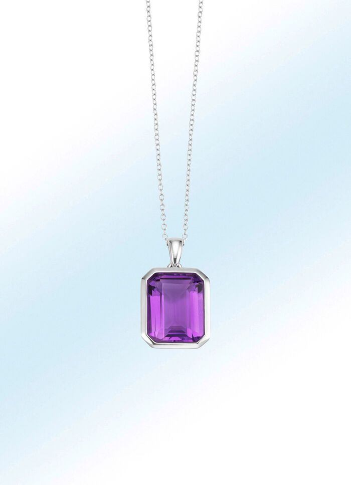 Anh&auml;nger mit echt Amethyst und Ankerkette 