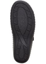 ELENA EDEN, bequeme Damen-Pantoletten, Weite H, mt herausnehmbarem Fu&szlig;bett SCHWARZ-BORDEAUX