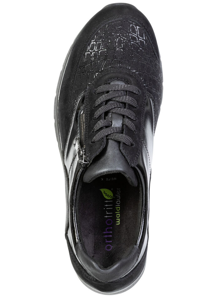 Waldläufer, bequeme Damen-Sneaker, Weite K, mit herausnehmbarem Fußbett SCHWARZ