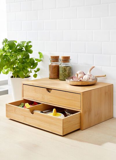 Schubladen-Schr&auml;nkchen aus Bambus 