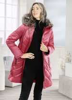 Longjacke mit umschlagbaren Ärmeln in Kontrast 