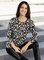 Allover gemustertes Shirt mit Rundhalsausschnitt 