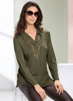 Shirt-Tunika mit krempelbaren Ärmeln OLIV