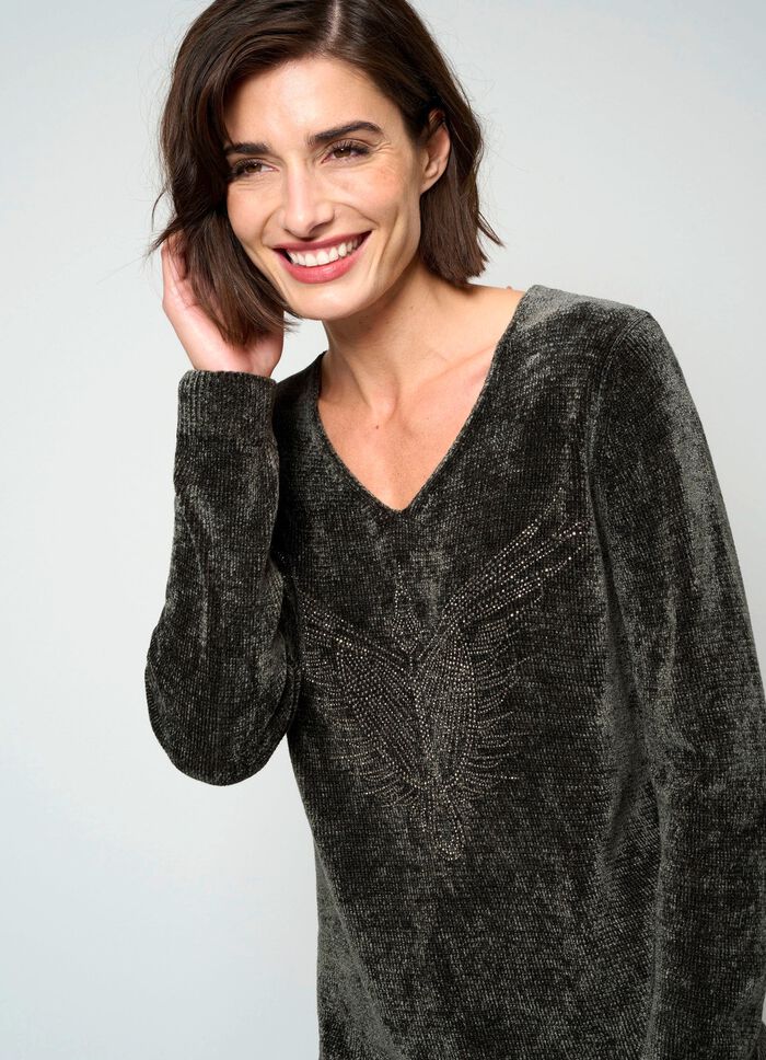 Pullover aus Chenillegarn 