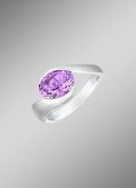 Moderner Damenring mit echt Amethyst 