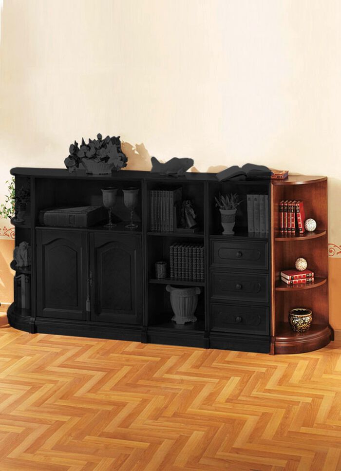 Teilmassive M&ouml;belserie mit Echtholzfurnier 