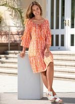 Kleid mit elastischem Carmen-Ausschnitt 