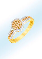 Damenring mit 29 Brillanten, tlb, und 40 wei&szlig;en Diamanten 