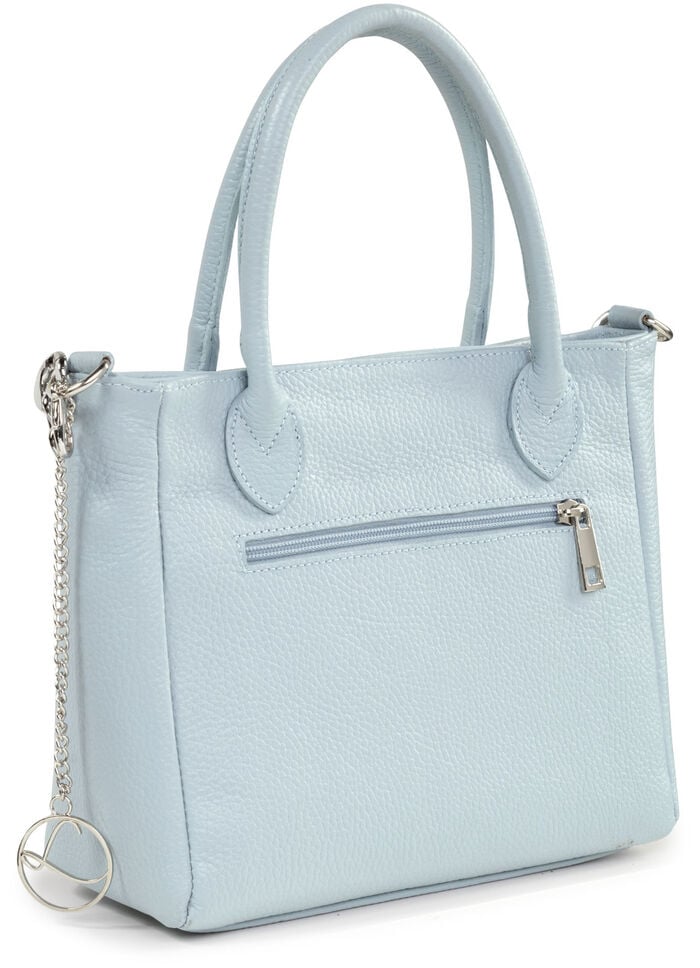 Laurina Tasche aus genarbtem Kalb-Nappaleder mit Zierkette HELLBLAU