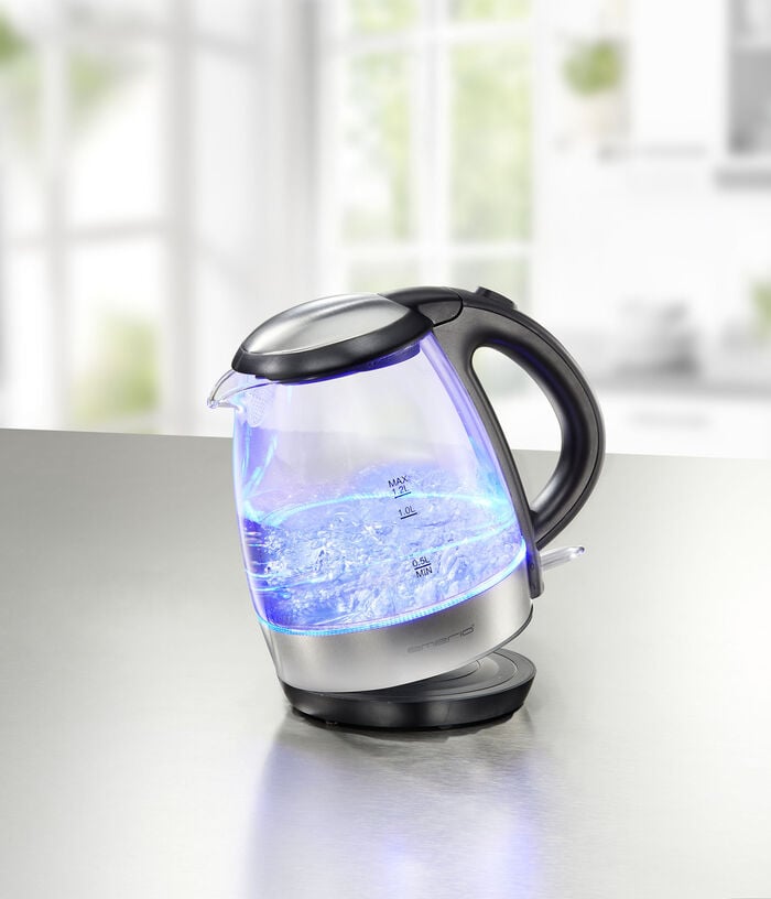 Emerio Fr&uuml;hst&uuml;cksserie mit Applikationen aus Edelstahl SILBER-SCHWARZ