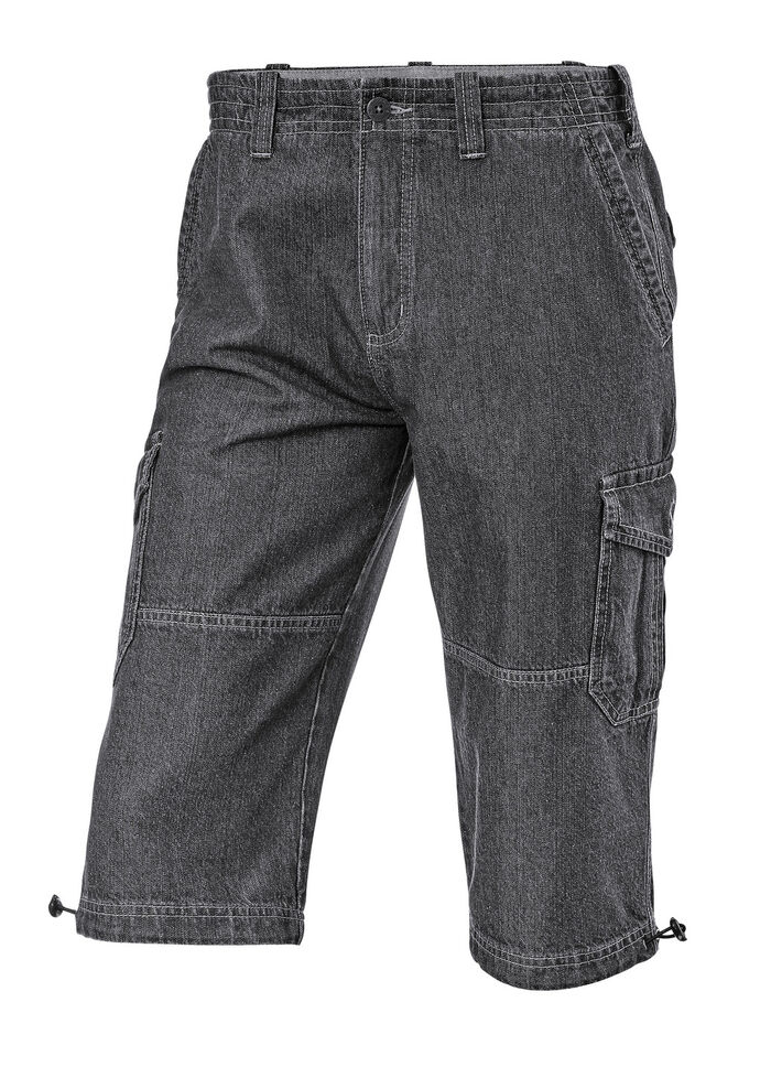 Jeans-Bermudas mit Cargotaschen in 3 Farben ANTHRAZIT
