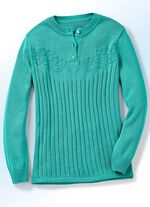 Pullover mit floraler Struktur JADEGR&Uuml;N