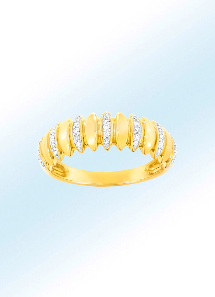 Interessant gestalteter Damenring mit 35 Brillanten 