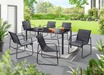Gartenm&ouml;bel-Set mit pulverbeschichtetem Stahlrahmen, 7-teilig 