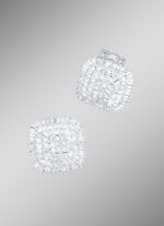 Ohrstecker mit Diamanten und Baguette-Diamanten 