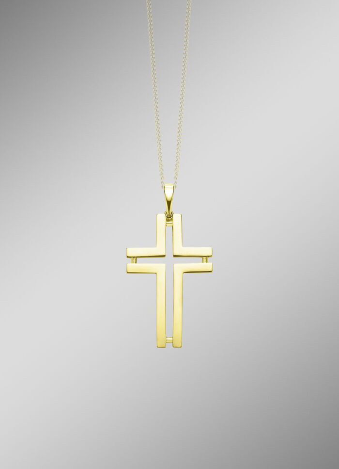 Durchbrochener Kreuz-Anhänger aus Gold 