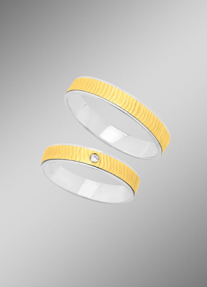 Brillant Trauring in Bicolor 