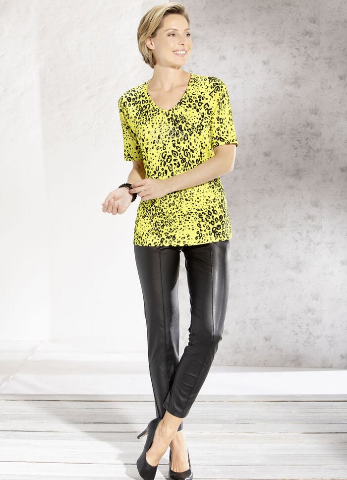 Shirt mit silberfarbener Pl&auml;ttchenzier 