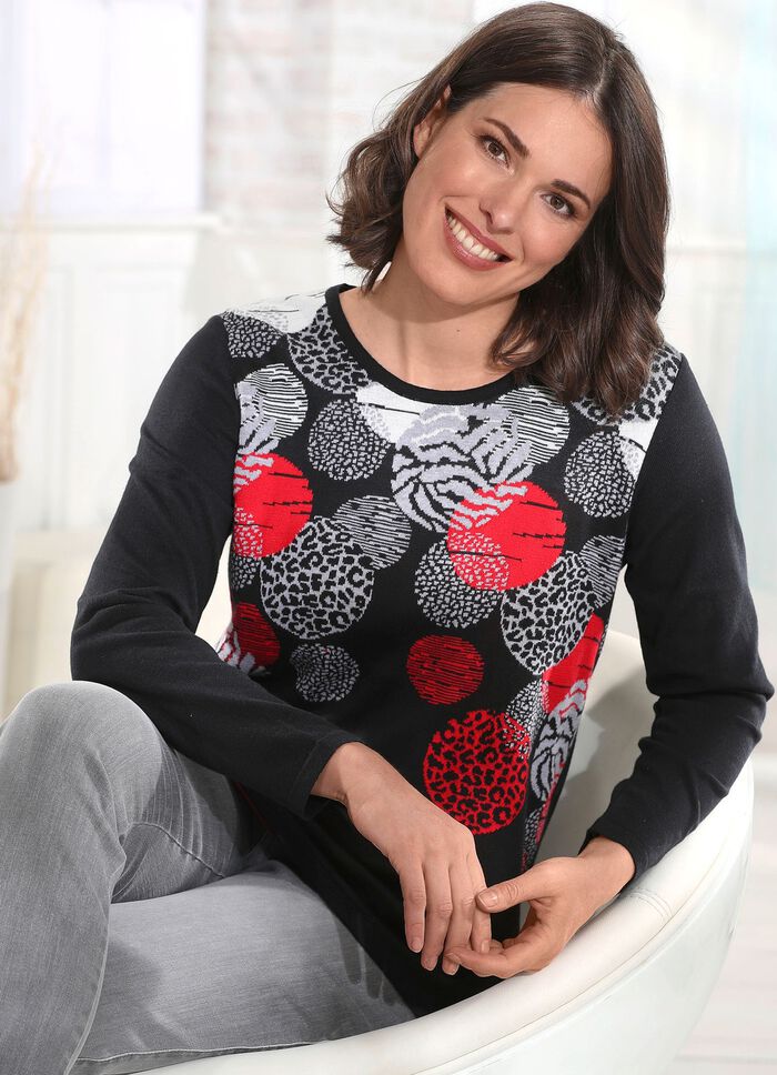 Pullover mit Jacquard-Vorderteil 