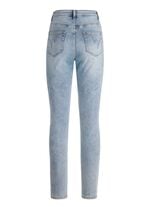 Jeans mit Strasszier und gl&auml;nzenden Bl&uuml;tenmotiven 