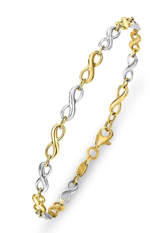 Bicolor-Armband mit Unendlichkeitssymbol 